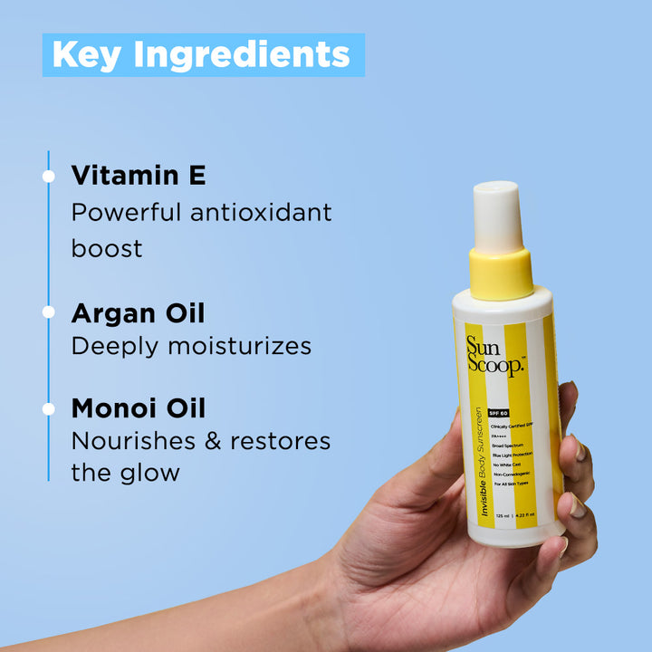 Invisible Sunscreen Spray for Body | SPF 60, PA++++ (125ml)