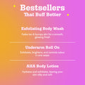 3-Step Body Exfoliating Kit (Exfoliating Body Wash - 50 ml | Underarm Roll On - 40 ml | AHA Body Lotion - 50 ml)