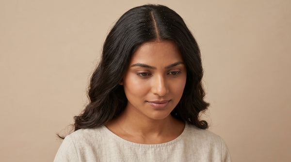woman with dandruff on scalp