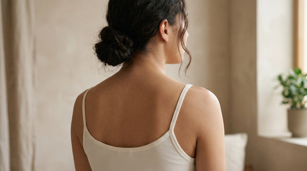Clear healthy back and shoulders in soft daylight