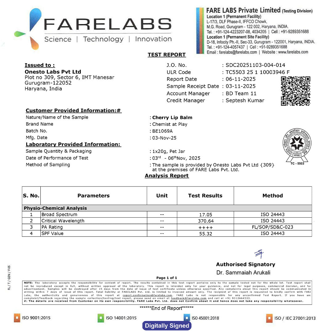 Cherry Lip Balm for Chapped & Pigmented Lips | SPF 50 PA++++ & Kojic Acid
