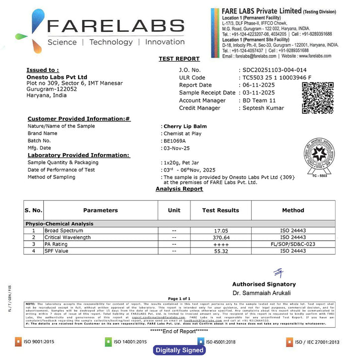 Cherry Lip Balm for Chapped & Pigmented Lips | SPF 50 PA++++ & Kojic Acid