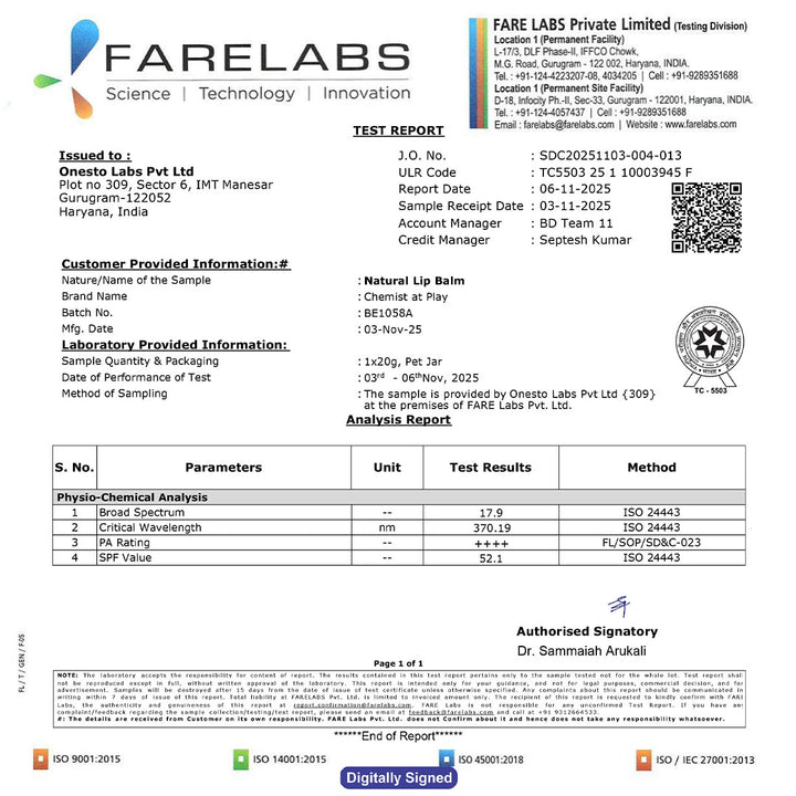 Natural Lip Balm for Chapped & Pigmented Lips | SPF 50 PA++++ & Kojic Acid