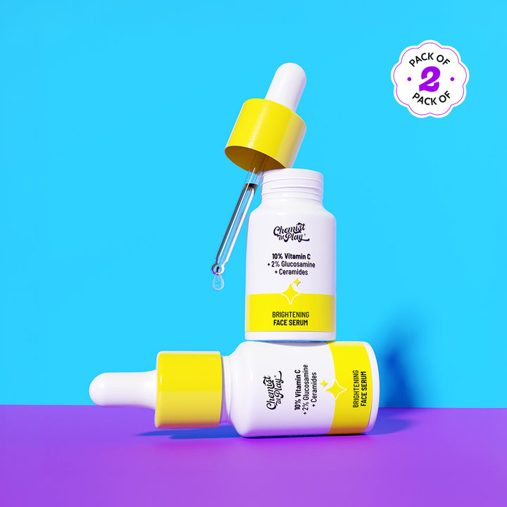 10% Vitamin C Serum with 2% Glucosamine for Glowing Skin - 10 ml | Pack of 2