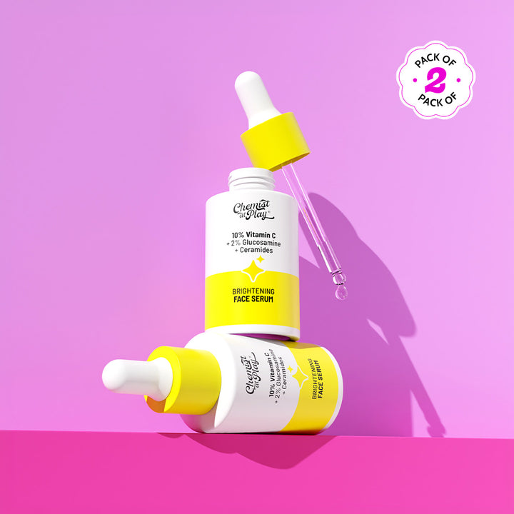 10% Vitamin C Serum with 2% Glucosamine for Glowing Skin - 30 ml | Pack of 2