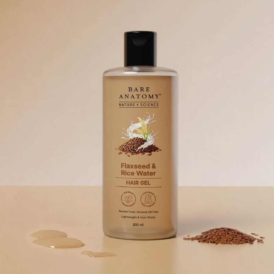 Flaxseed & Rice Water Hair Gel With Aloe Vera Extract and Coconut Milk Protein - 300 ml