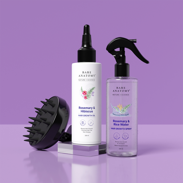 Rosemary Hair Oil, Hair Spray & Scalp Massager Combo