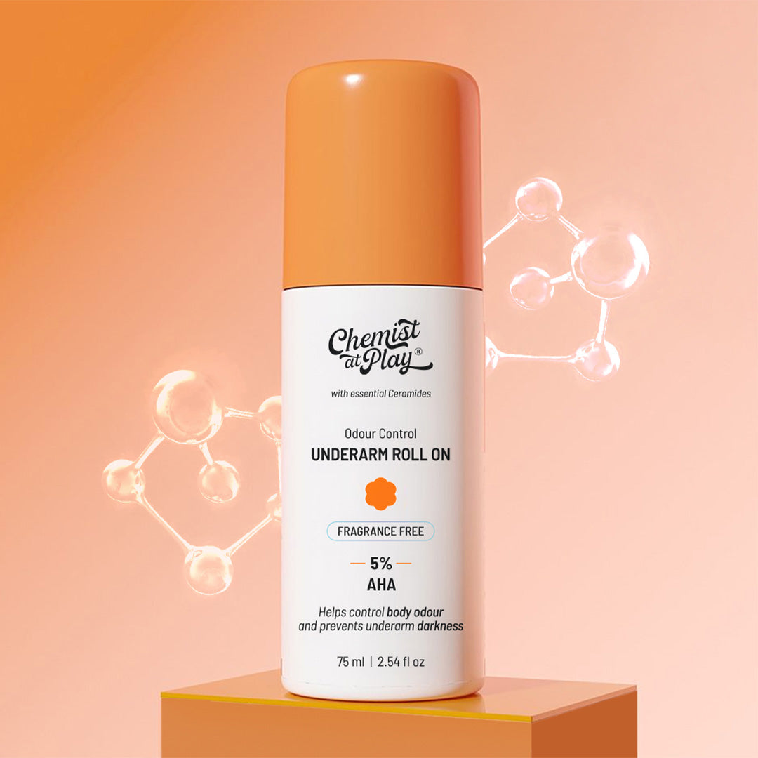5% AHA Underarm Roll-On with Lactic Acid for Odour Control (Fragrance Free) - 75 ml