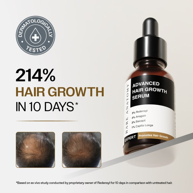 Advanced Hair Growth Serum with Redensyl, Rosemary, Rice Water (30 ml)