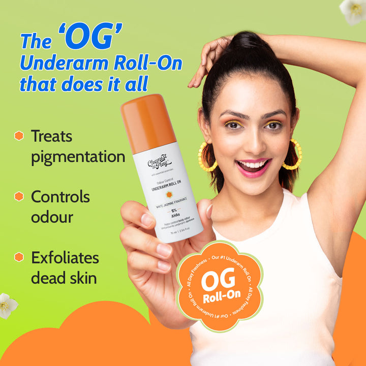 5% AHA Underarm Roll On for Odour Control & Pigmentation (White Jasmine) - 75 ml