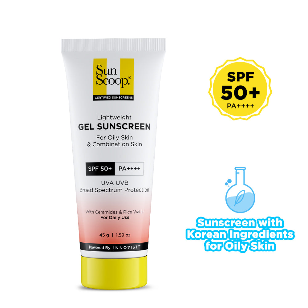 Ceramides & Rice Water Gel Sunscreen for Oily Skin, SPF 50+ PA++++ (45g)