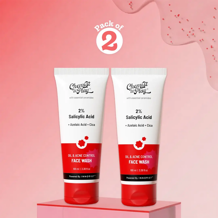 2% Salicylic Acid Face Wash for Acne & Oil Control - 100 ml | Pack of 2