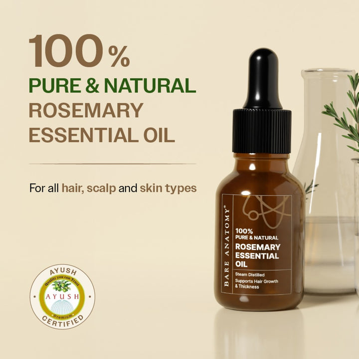100% Pure & Natural Rosemary Essential Oil for Hair Growth - 15ml