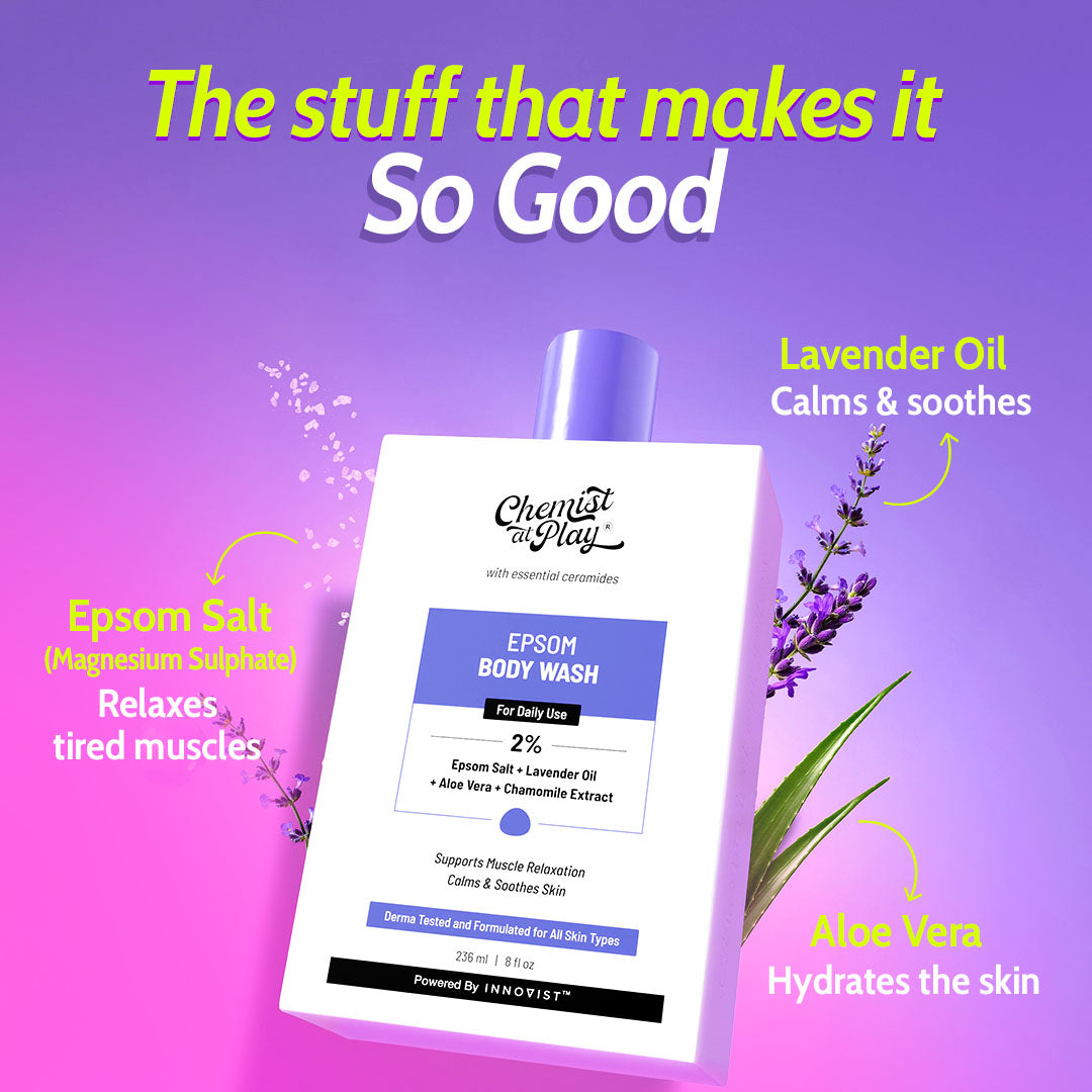 Epsom Salt Body Wash with Lavender Oil & Aloe Vera - 236 ml