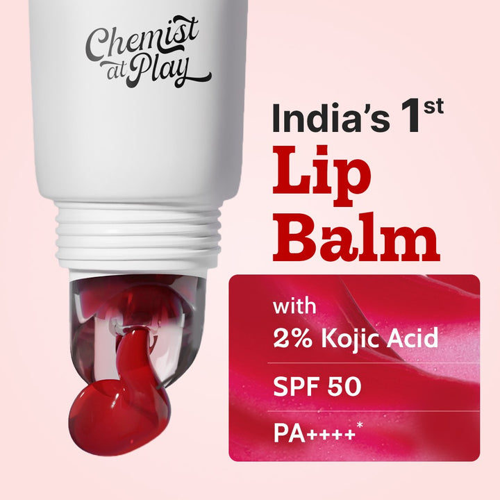 lip balm with kojic acid and vitamin c Kojic Acid Peach Tinted Lip Balm SPF 50 PA++++