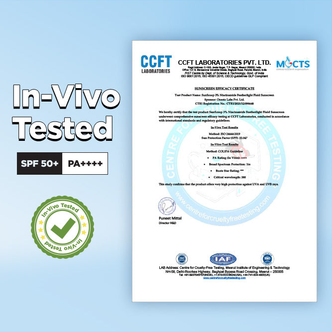 3% Niacinamide Featherlight Fluid Sunscreen| SPF 50+ PA++++| In-Vivo Tested - 45ml