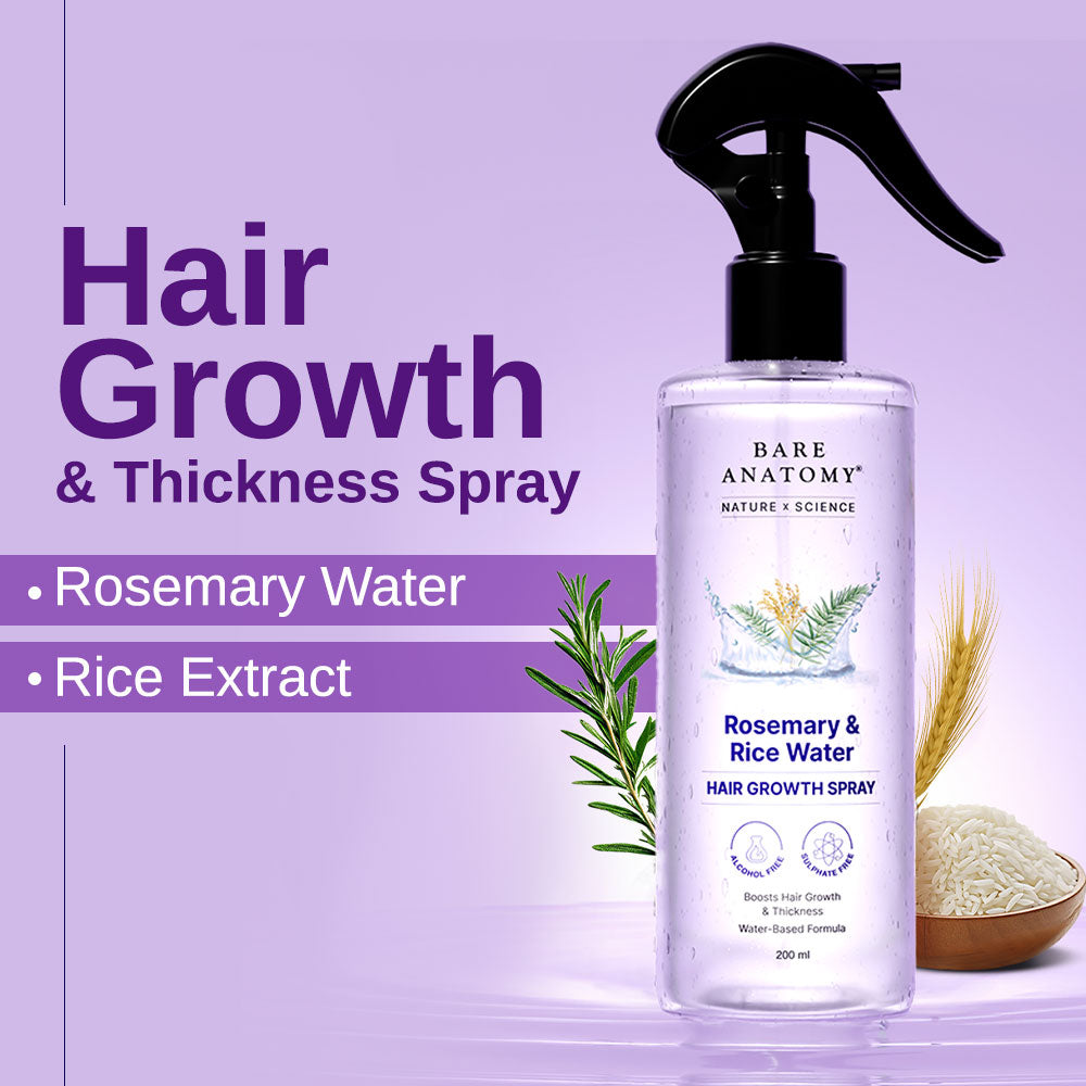 Rosemary & Rice Water Hair Growth Spray - 200 ml | Pack of 2