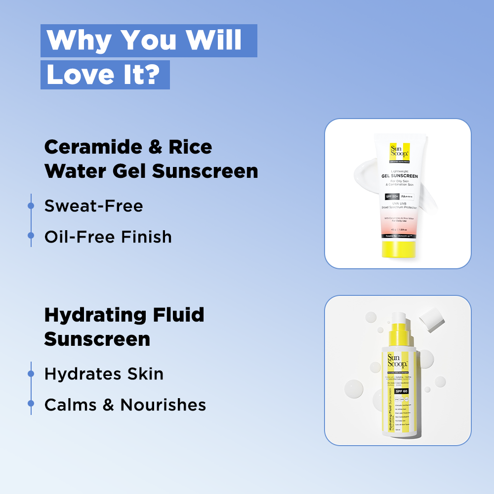 Hydrating Fluid Sunscreen (125 ml) & Rice Water Gel Sunscreen (45 g) Combo