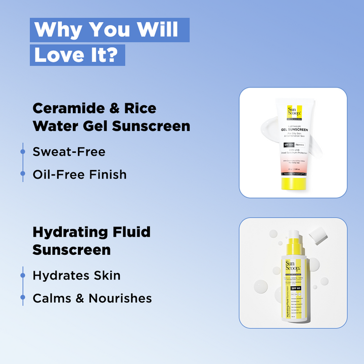 Hydrating Fluid Sunscreen (125 ml) & Rice Water Gel Sunscreen (45 g) Combo