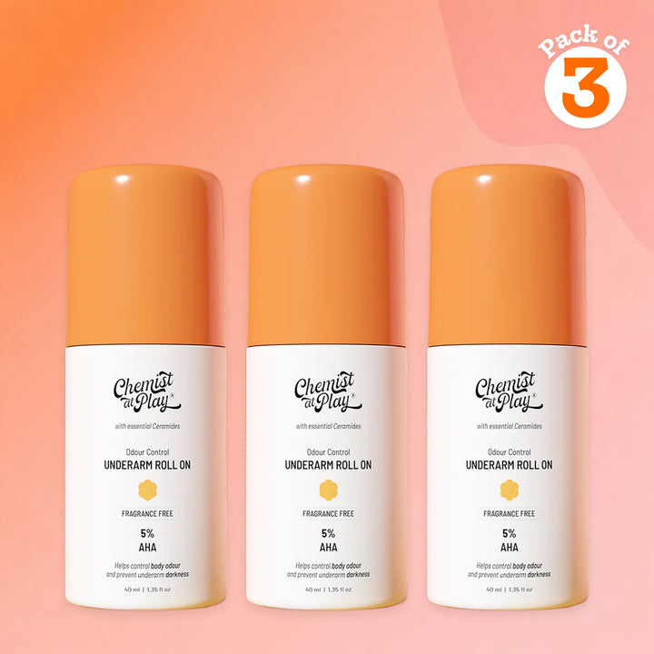 Underarm Roll On for Odour Control & Pigmentation (White Jasmine) - 40 ml | Pack of 3