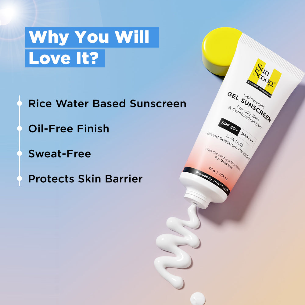 Ceramides & Rice Water Gel Sunscreen for Oily Skin, SPF 50+ PA++++ (45g)