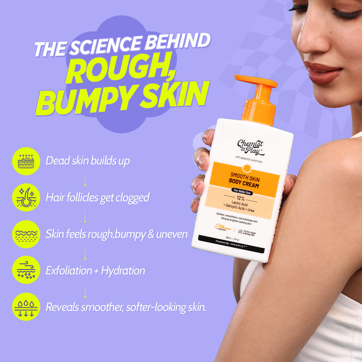 Smooth Skin Body Cream With Lactic Acid | 72-Hours Hydration  - 236 ml