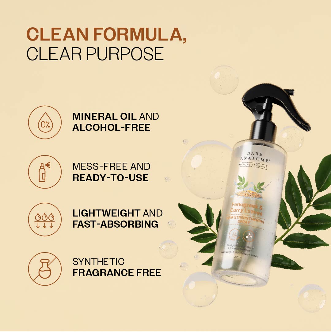 Fenugreek & Curry Leaves Hair Strengthening Spray - 200 ml