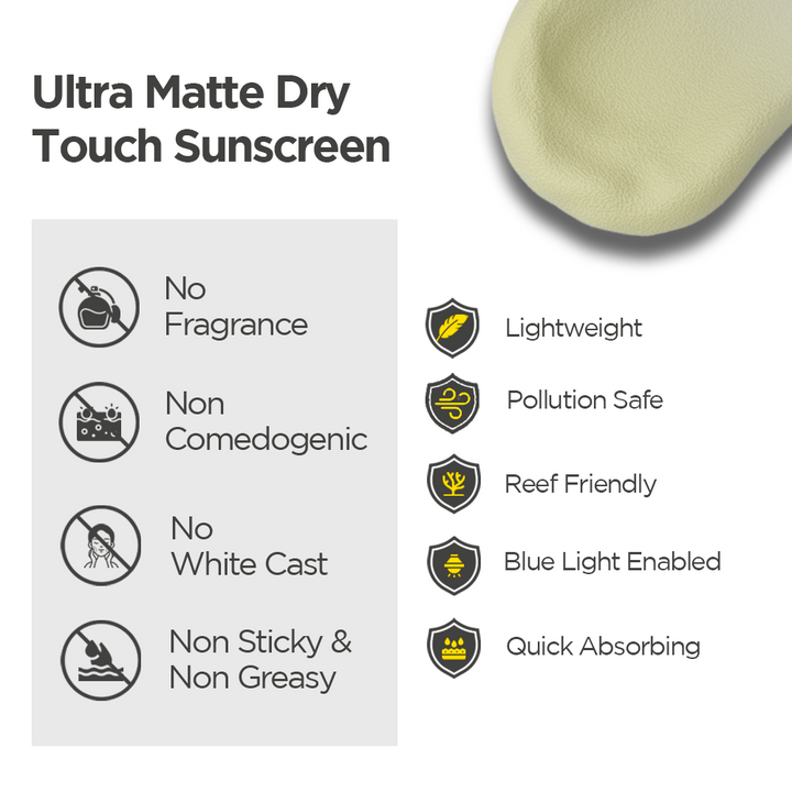 Oil Free Ultra Matte Sunscreen for Oily Skin | SPF 50, PA+++ (45g)