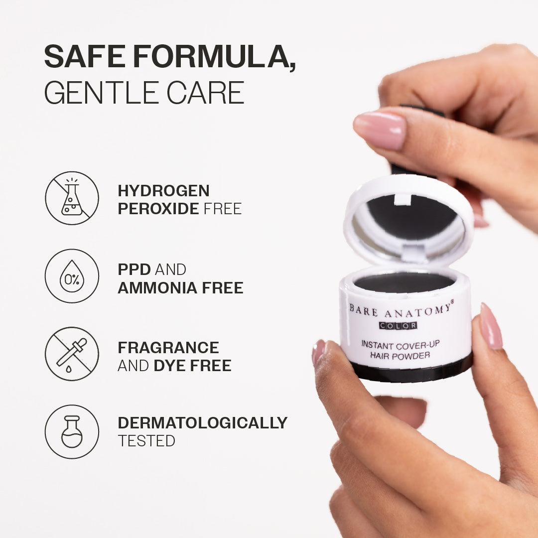 Instant Hair Cover-Up Powder (Black Color) - 4g