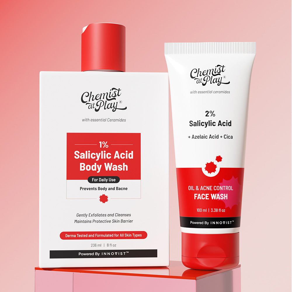 Daily Acne Control Combo (Acne Control Body Wash - 236 ml| Acne Control Face Wash - 100 ml)
