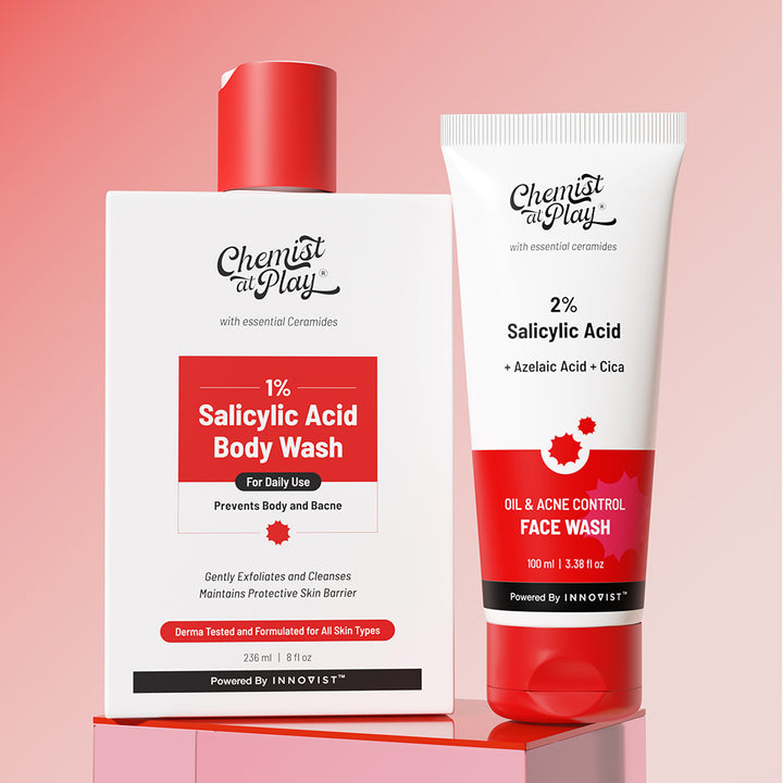 Daily Acne Control Combo (Acne Control Body Wash - 236 ml| Acne Control Face Wash - 100 ml)
