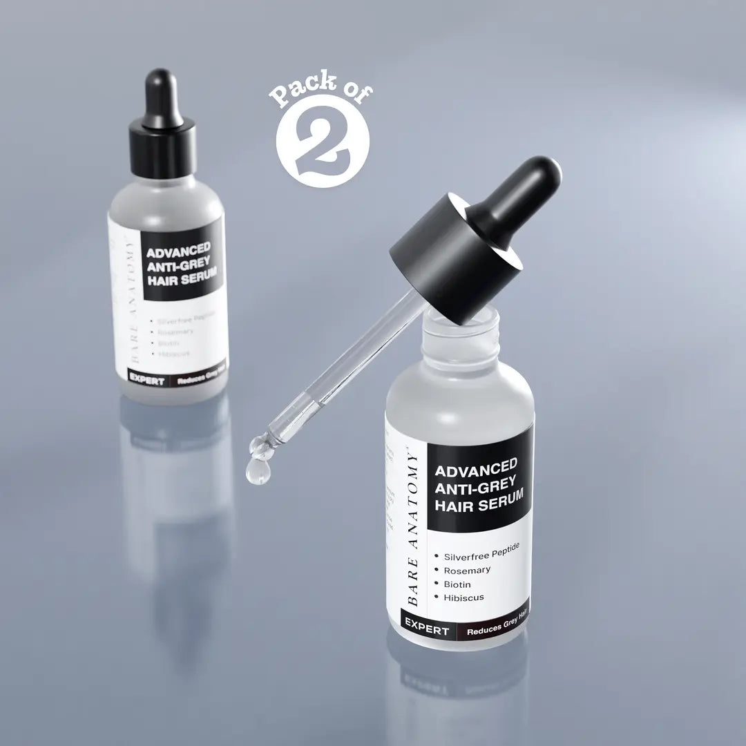 Advanced Anti-Grey Hair Serum with Silverfree Peptide, Rosemary & Biotin - 50 ml | Pack of 2