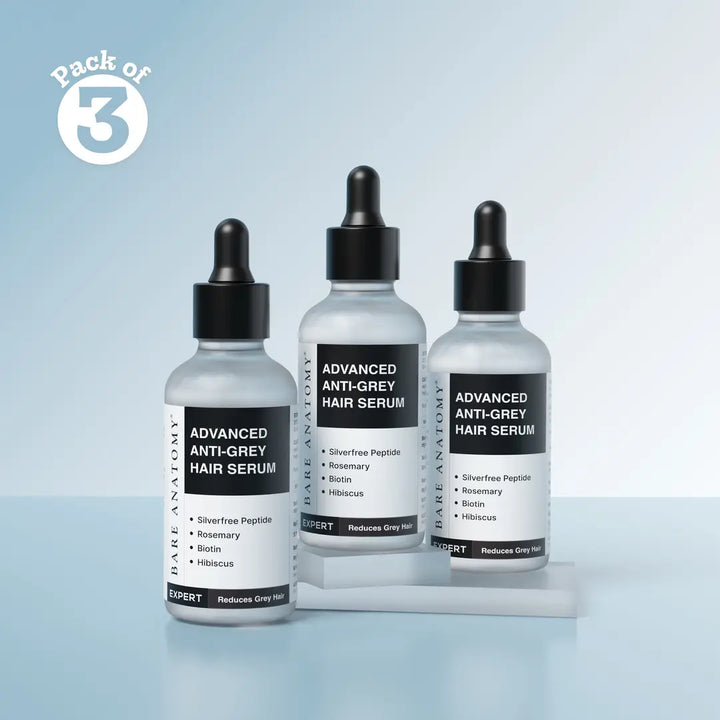 Advanced Anti-Grey Hair Serum with Silverfree Peptide, Rosemary & Biotin - 50 ml | Pack of 2