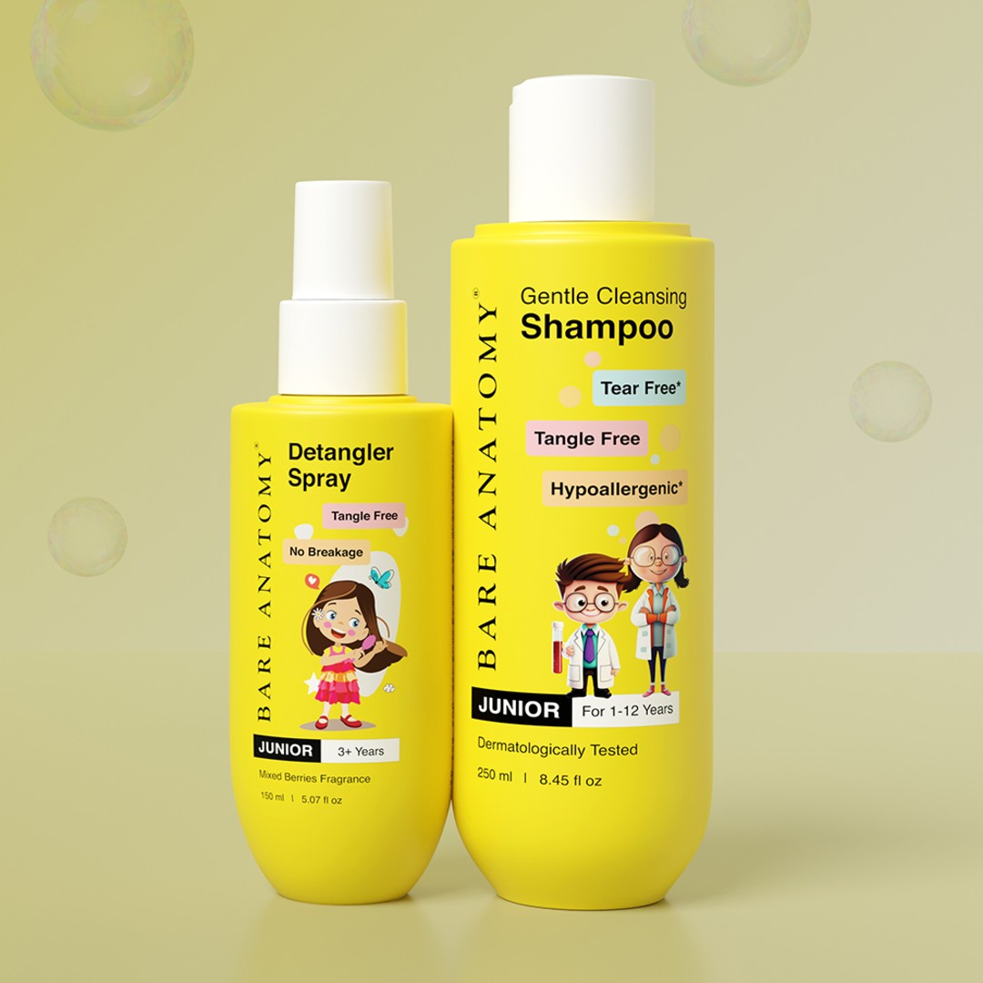 Gentle Detangling Kit for 3+ Years Kids | Kid's Shampoo & Spray