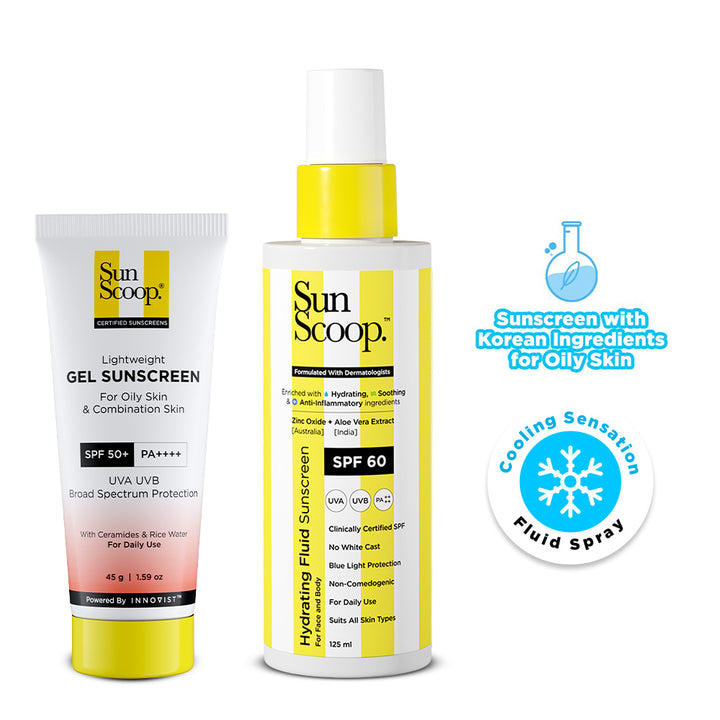Hydrating Fluid Sunscreen (125 ml) & Rice Water Gel Sunscreen (45 g) Combo