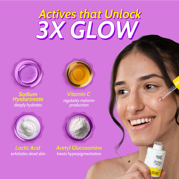 10% Vitamin C Serum with 2% Glucosamine for Glowing Skin - 30 ml