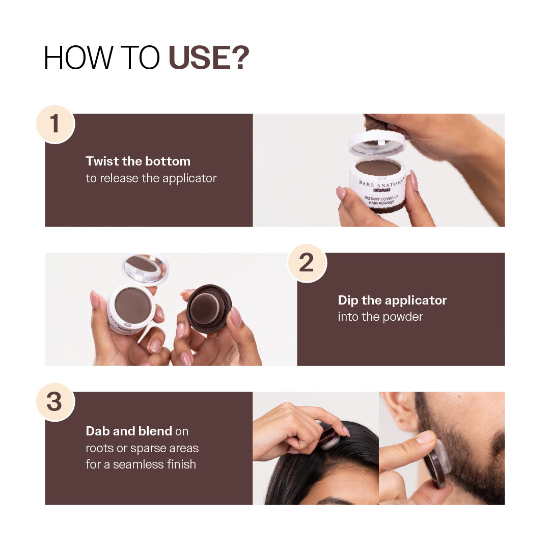 Instant Hair Cover-Up Powder (Brown Color) - 4g