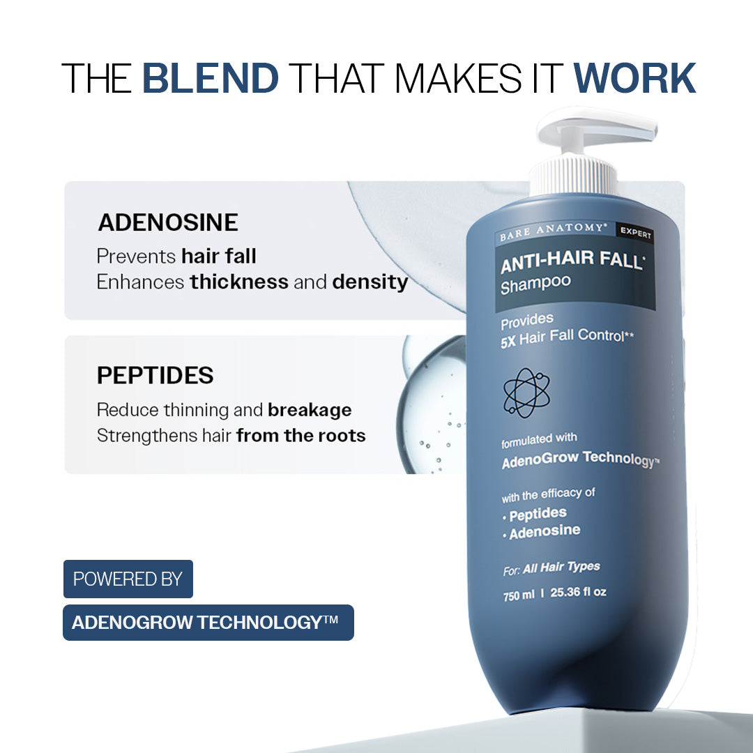 Anti-Hair Fall Shampoo with Peptides  | 5X Hairfall Control- 750 ml