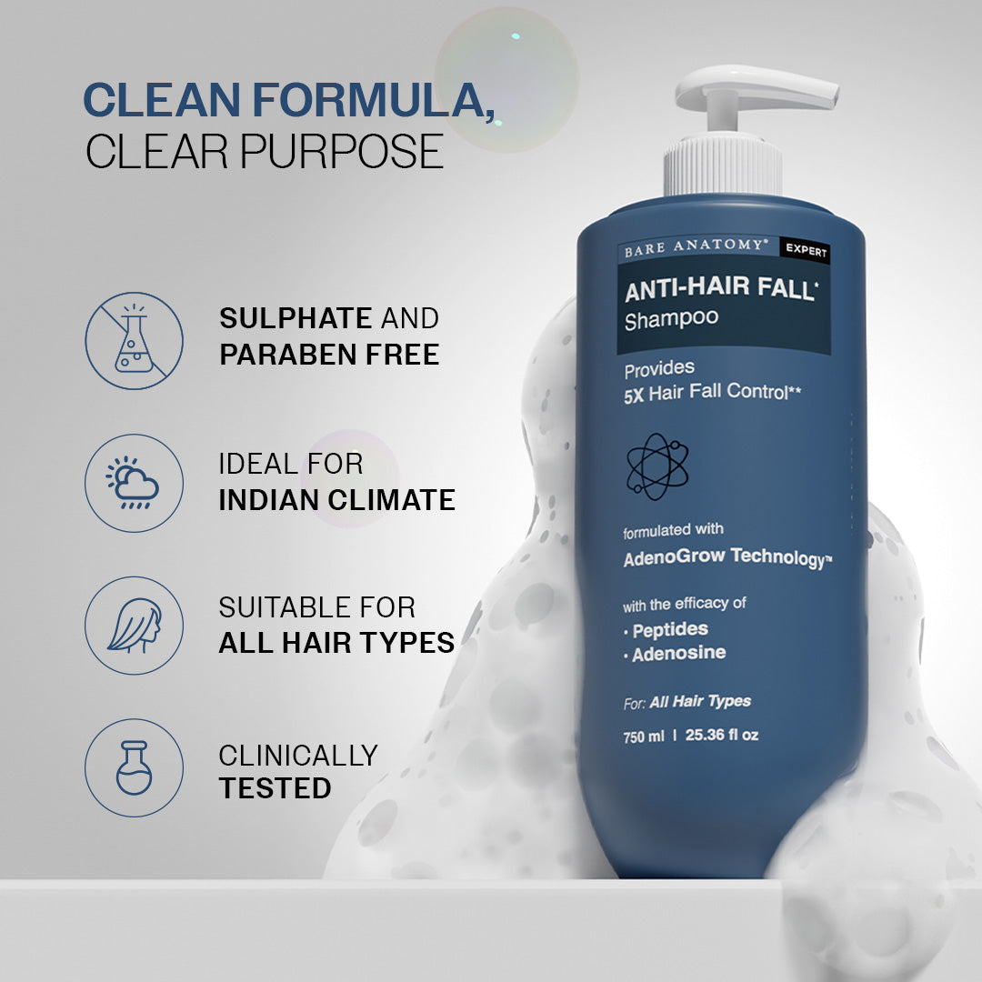 Anti-Hair Fall Shampoo with Peptides  | 5X Hairfall Control- 750 ml