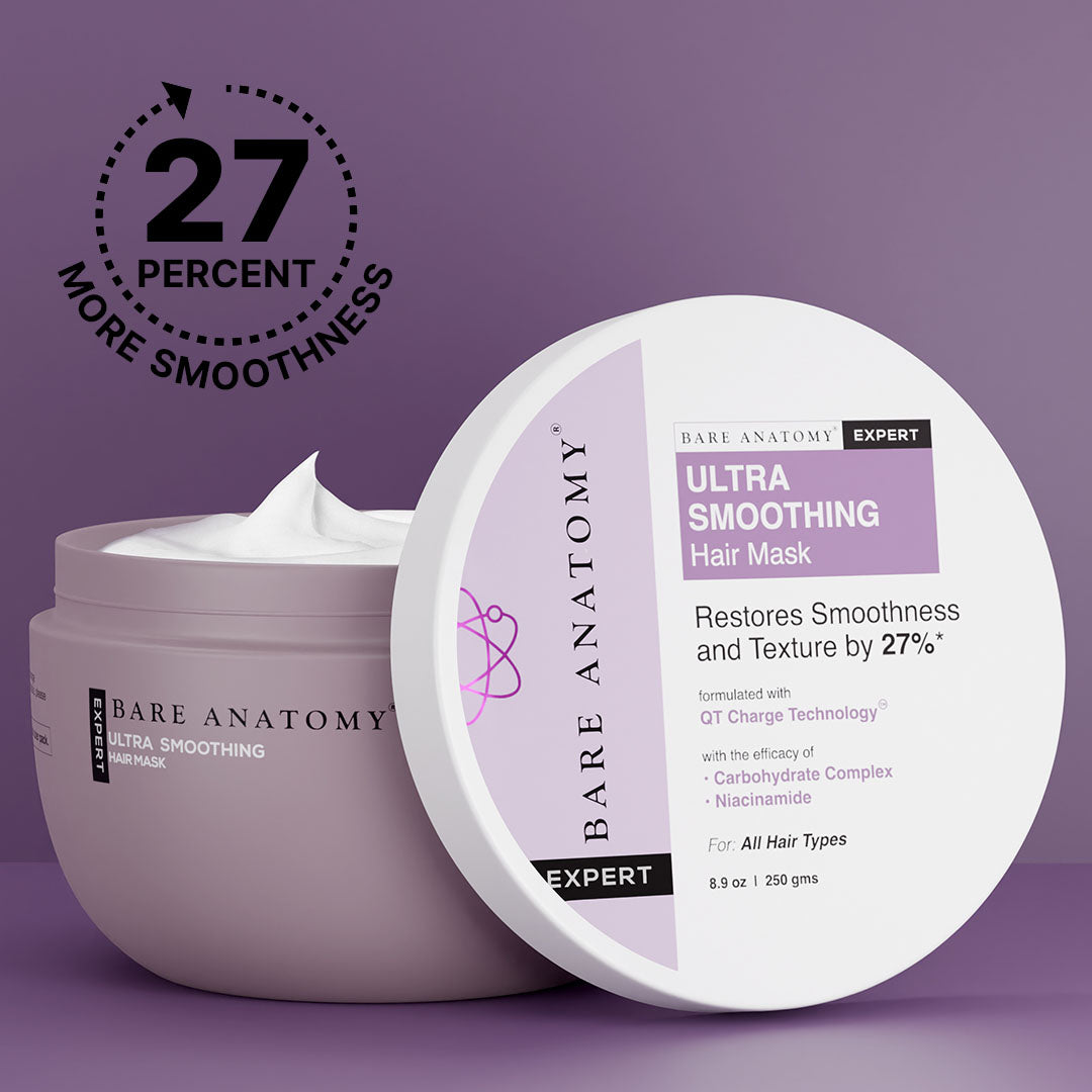 Bare Anatomy Ultra Smoothing Shampoo and Hair Mask and Hair Serum Kit  Smoothness Thickens and Repairs Damaged Hair Locks in Moisture Sulphate and