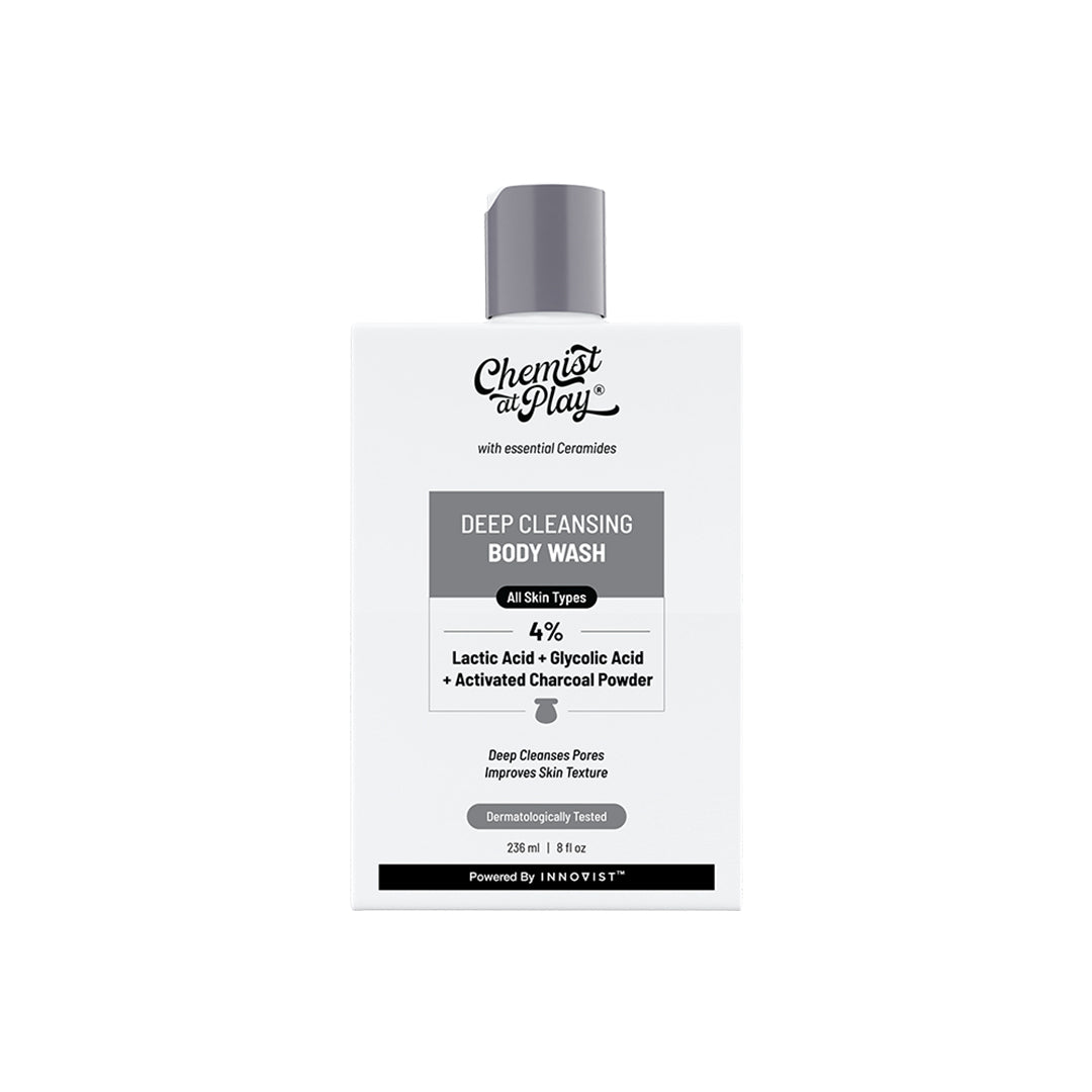 Deep Cleansing Body Wash with Activated Charcoal, Lactic & Glycolic Acid - 236ml