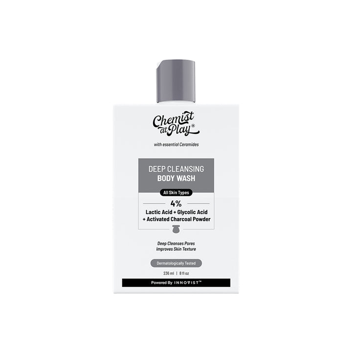 Deep Cleansing Body Wash with Activated Charcoal, Lactic & Glycolic Acid - 236ml
