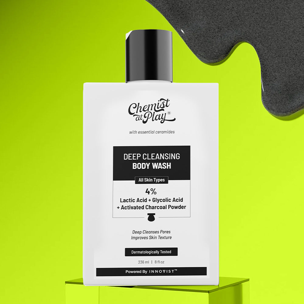 Deep Cleansing Body Wash with Activated Charcoal, Lactic & Glycolic Acid - 236 ml