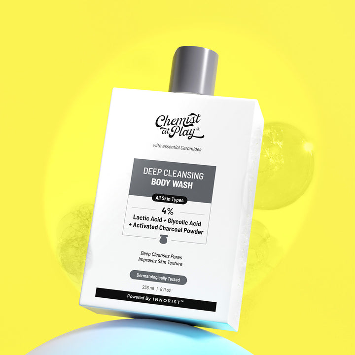 Deep Cleansing Body Wash with Activated Charcoal, Lactic & Glycolic Acid - 236ml