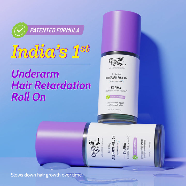 Tri-Active Underarm Roll On For Hair Growth Reduction (Aqua) - 50 ml