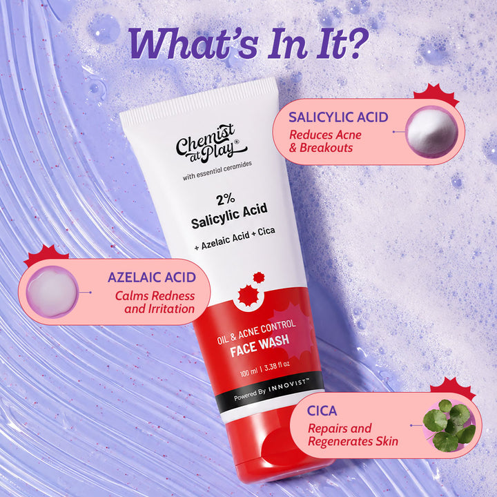 The Clear Skin Duo (2% Salicylic Acid Face Wash - 100 ml | Acne Control Face Serum - 10 ml)