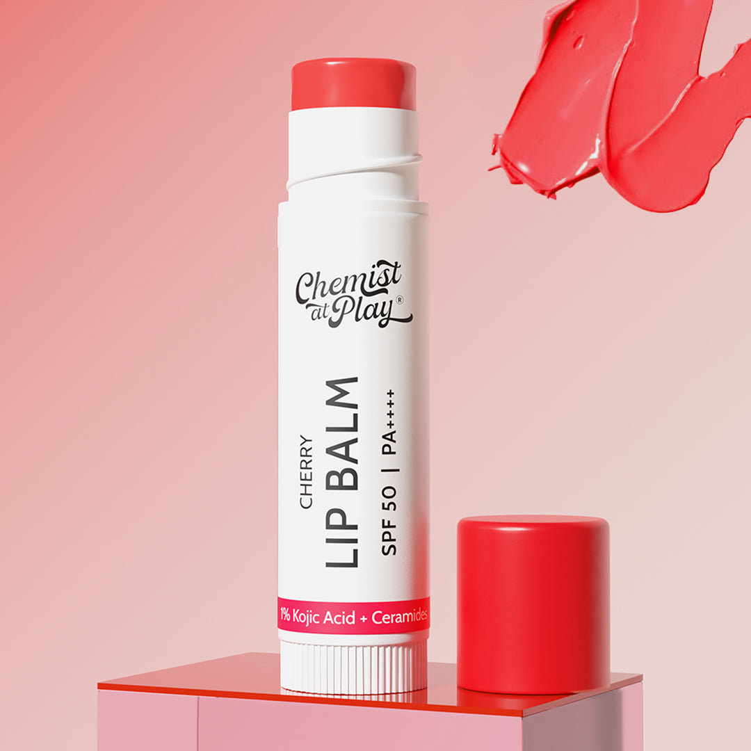 Cherry Lip Balm for Chapped & Pigmented Lips | SPF 50 PA++++ & Kojic Acid