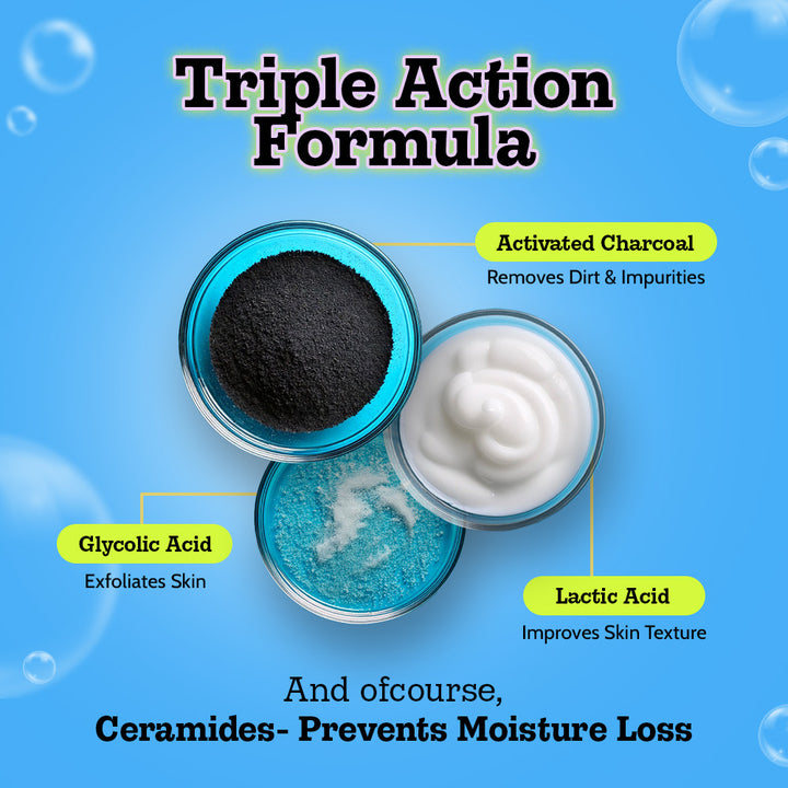 Deep Cleansing Body Wash with Activated Charcoal, Lactic & Glycolic Acid - 236 ml