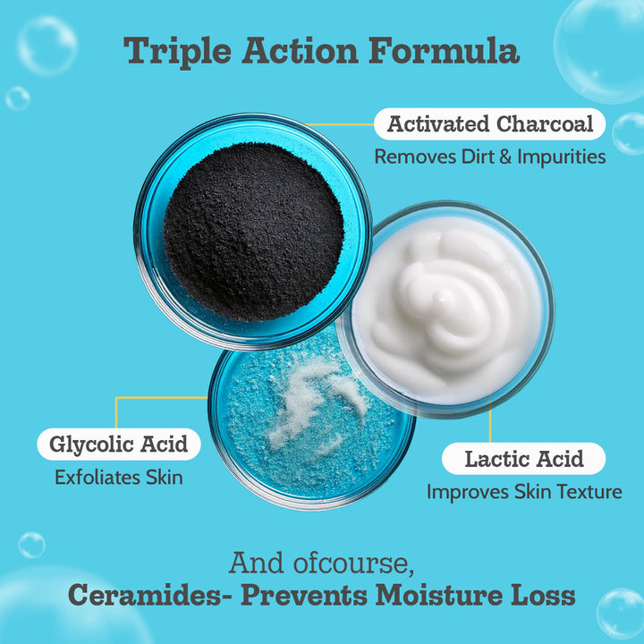 Deep Cleansing Body Wash with Activated Charcoal, Lactic & Glycolic Acid - 236ml