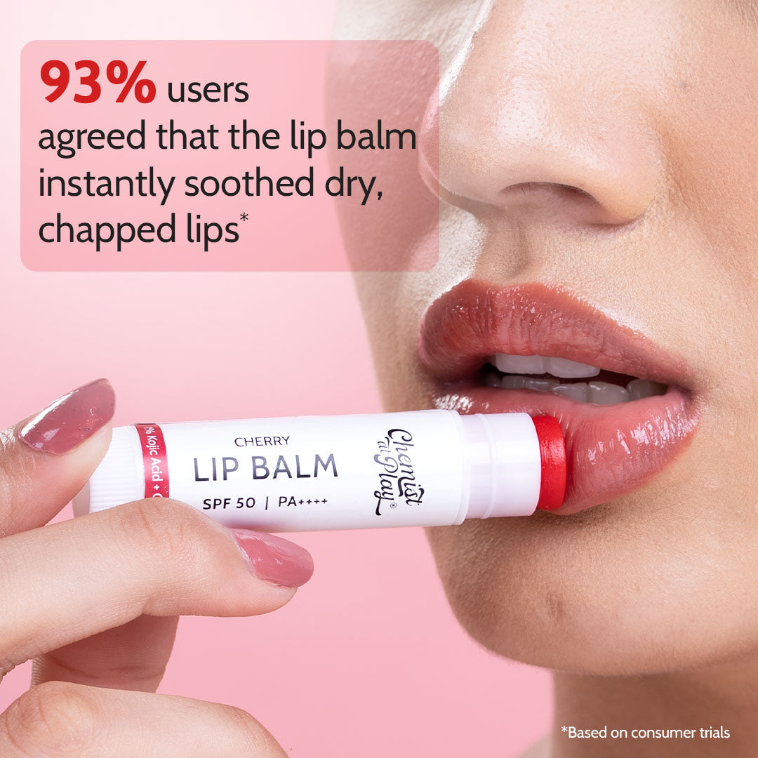 Cherry Lip Balm for Chapped & Pigmented Lips | SPF 50 PA++++ & Kojic Acid